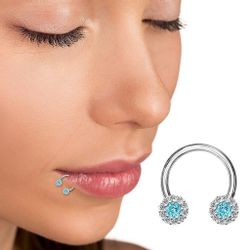Taffstyle Nasenpiercing Piercing Hufeisen Kristall Blüten günstig online kaufen