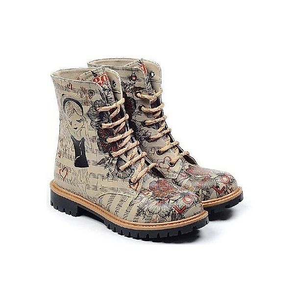 LaMarta Damenstiefel beige Vegan, Musiclover, Schnürboots, günstig online kaufen