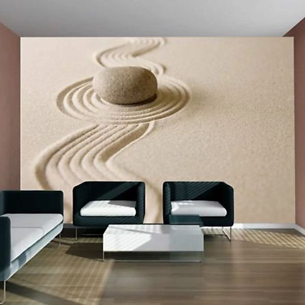 artgeist Fototapete Zen sand garden creme/grau Gr. 400 x 309 günstig online kaufen