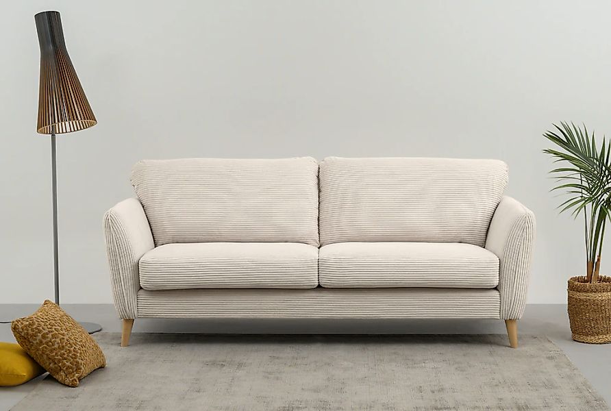 Home affaire 3-Sitzer "MARSEILLE 3er Sofa 206 cm, Cord, Flachgewebe, Strukt günstig online kaufen