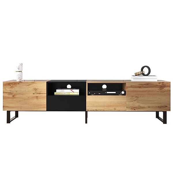 OKWISH TV-Schrank Moderner TV-Ständer (190 cm x 38 cm x 48 cm, mit schwarze günstig online kaufen