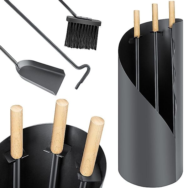 KESSER Kaminholzkorb, Kaminbesteck Set 4-teiliges Kaminzubehör günstig online kaufen