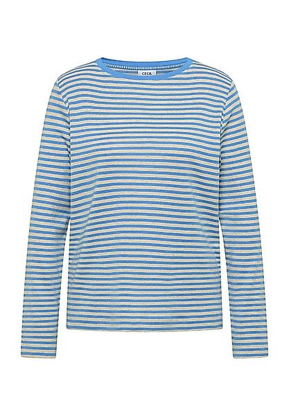 CECIL Langarmshirt TOS Basic Melange Stripe T-Shi günstig online kaufen