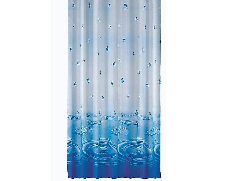 Ekershop Duschvorhang Textil "Wassertropfen Blau" Regen für Duschstange Bre günstig online kaufen