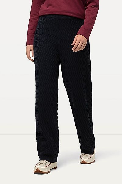 Ulla Popken Schlupfhose Strickhose Rose gerades Bein Zacken Biobaumwolle günstig online kaufen