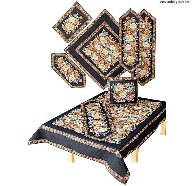 matches21 HOME & HOBBY Tischdecke Tischdecke Gobelin Blüten Bordüre gewebt günstig online kaufen