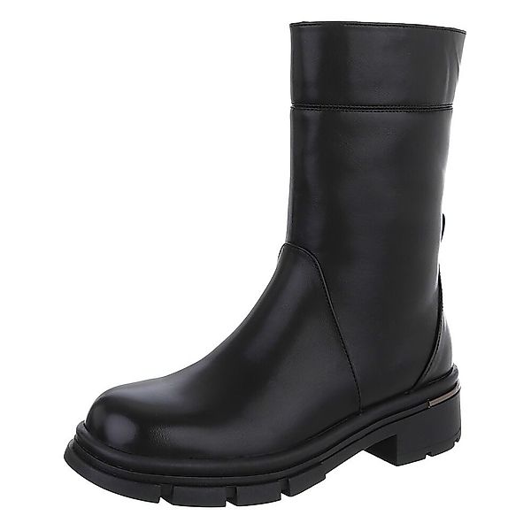 Ital-Design Moderne Damen-Stiefel mit mittelhohem Schaft günstig online kaufen