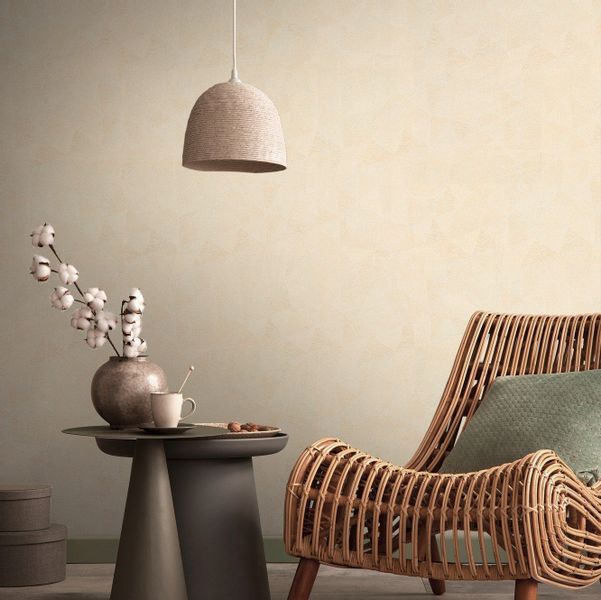 Bricoflor Tapete mit Dreiecken Geometrisch Moderne Vliestapete in Creme Wei günstig online kaufen