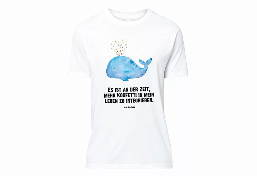 Mr. & Mrs. Panda T-Shirt Wal Konfetti - Weiß - Geschenk, Wale, Tshirt, Meer günstig online kaufen