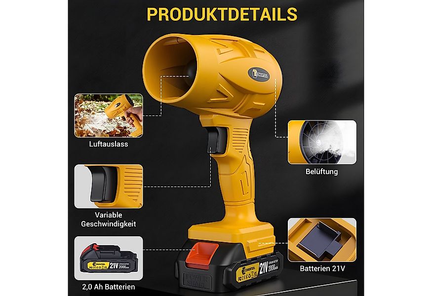 CONENTOOL Akku-Laubbläser Turbo Gebläse, mit 2.0Ah Akkus, Elektrische Staub günstig online kaufen