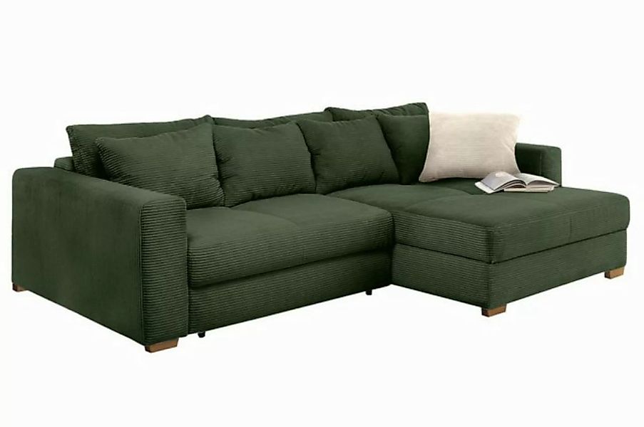 luma-home Ecksofa 15156, Dauerschläfer mit Bettkasten 288x186 cm, Federkern günstig online kaufen