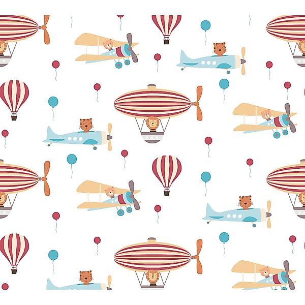 Vliestapete Tapete mit Tieren Kinderzimmertapete Bunt Rot FSC® günstig online kaufen