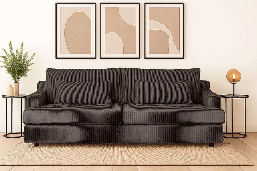 Home affaire Big-Sofa »Evelle 3 Sitzer Maxi« 237 cm, tiefe Sitzfläche, Loun günstig online kaufen