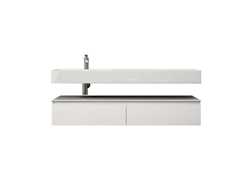 doporro Badmöbel-Set Waschtisch mit Unterschrank 150cm Mineraglguss Waschbe günstig online kaufen