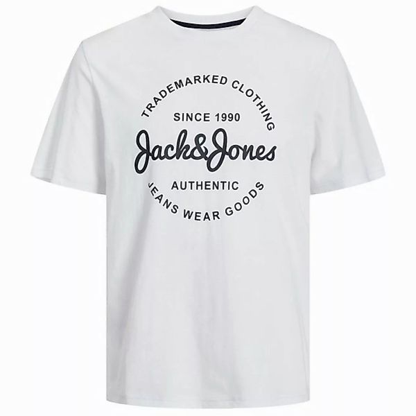 Jack & Jones Rundhalsshirt Jack&Jones XXL T-Shirt weiß Frontprint JJFOREST günstig online kaufen