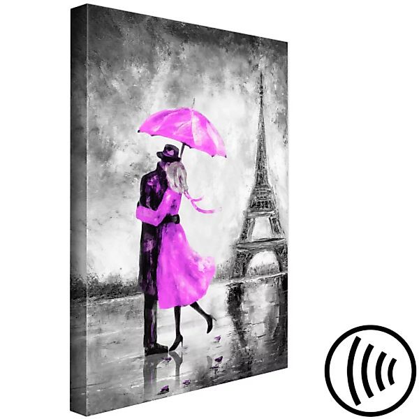 Bild auf Leinwand Paris Fog (1 Part) Vertical Pink XXL günstig online kaufen