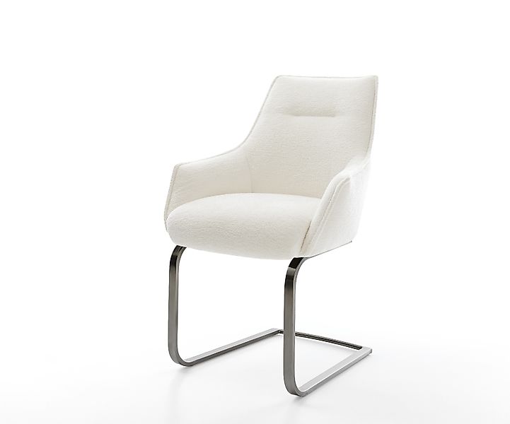 Freischwinger Alja-Flex mit Armlehnen Bouclé Soft Beige Freischwinger flach günstig online kaufen