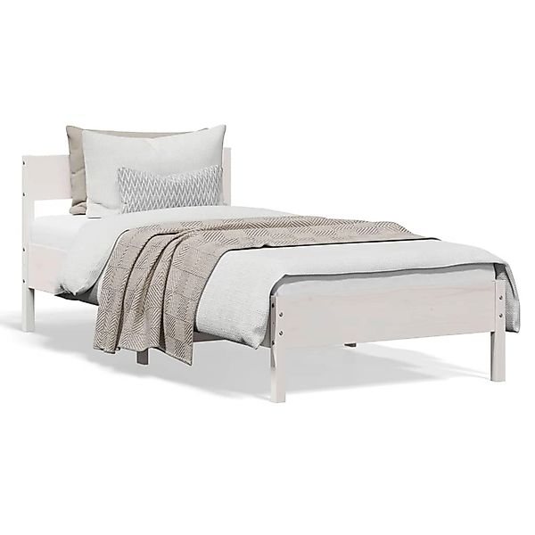 vidaXL Massivholzbett ohne Matratze Weiß 90x200 cm Kiefernholz 842763 günstig online kaufen