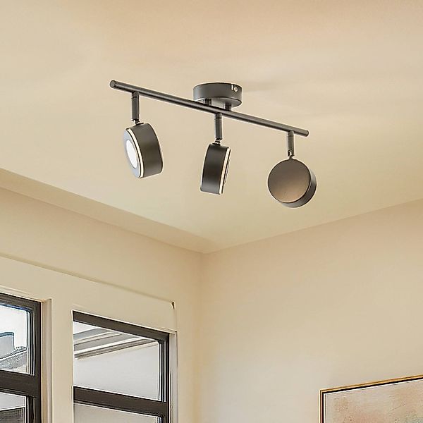 Lindby Strahler Jyla, schwarz, 2.700 K, 3-flg., GX53 günstig online kaufen