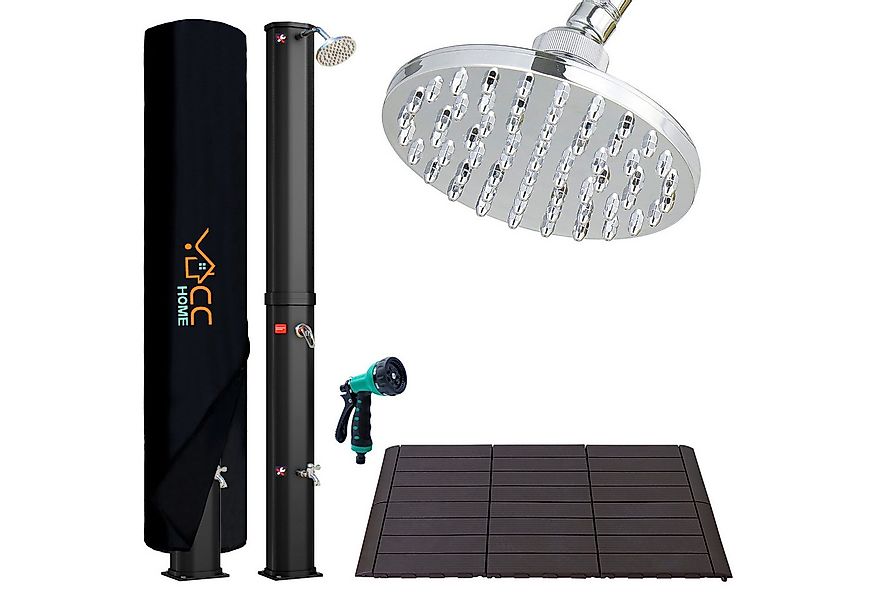 CCLIFE Gartendusche Solardusche 35/40/60L mit Kunststoffboden und Handbraus günstig online kaufen