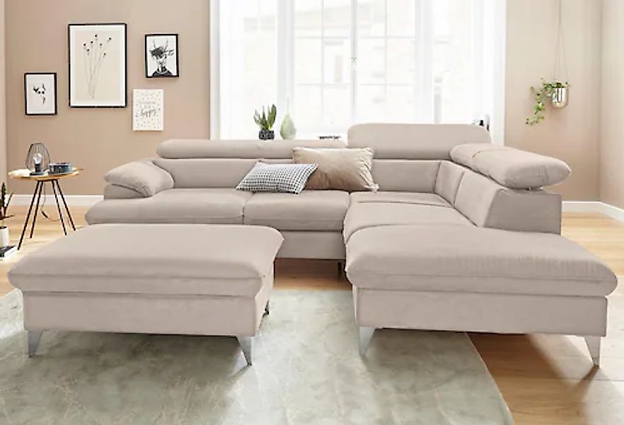 COTTA Polstergarnitur »Caluso L-Form«, Set bestehend aus: Ecksofa mit Kopft günstig online kaufen
