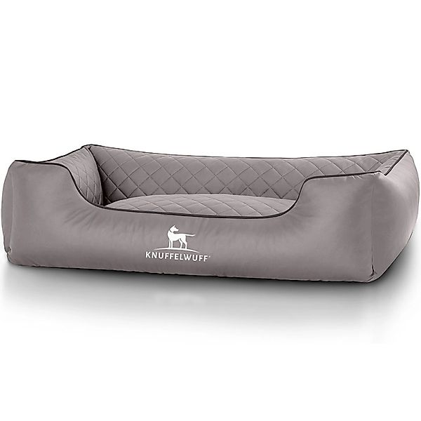 Knuffelwuff Hundebett Madison Orthopädisch Kunstleder XXL 120 x 85 cm Grau günstig online kaufen