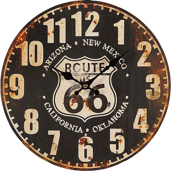 Ambiente Haus Wanduhr Route 66 Wanduhr günstig online kaufen