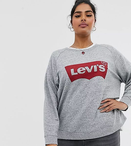Levi's Plus – Weites Sweatshirt mit Rundhalsausschnitt und Fledermauslogo-G günstig online kaufen
