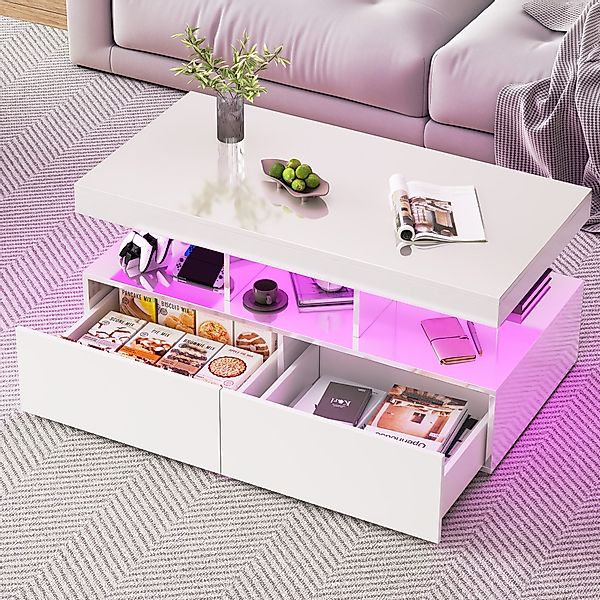 Furnishings Home Couchtisch Ablagetisch LED Beistelltisch günstig online kaufen