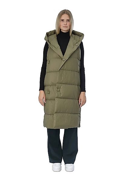 JNBY Daunenweste Damen lange Daunenweste mit Kapuze Herbst/Winterweste oliv günstig online kaufen