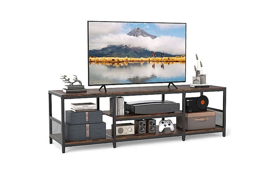 COSTWAY TV-Schrank TV-Regal mit offenen Ablage, Metall, 150cm günstig online kaufen