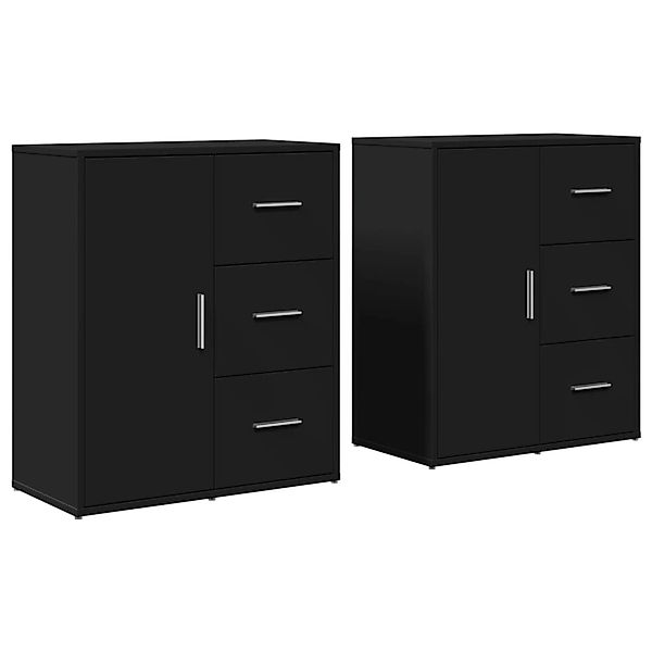 vidaXL Sideboards 2 Stk Schwarz 60x31x70 cm Holzwerkstoff 3276554 günstig online kaufen