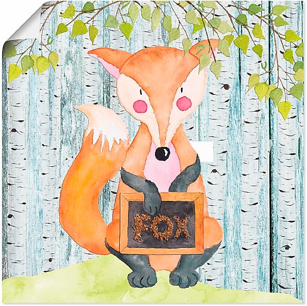 Artland Poster "Waldfreunde- der schlaue Fuchs" Tiere 1 Stk. tlg. ohne Rahm günstig online kaufen