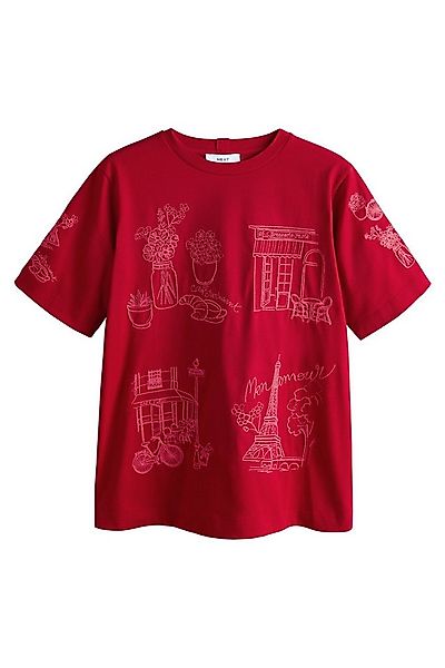 Next T-Shirt Schweres T-Shirt mit Provence-Grafik (1-tlg) günstig online kaufen