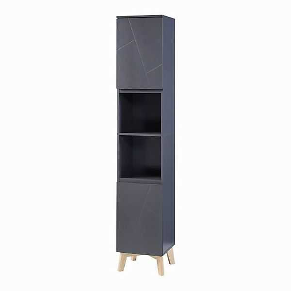 en.casa Hochschrank »Overath« Badschrank 160x30x30cm Grau günstig online kaufen