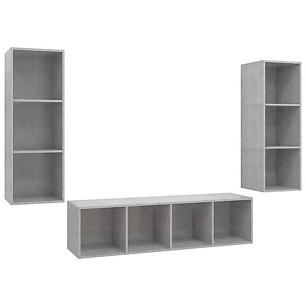 furnicato TV-Schrank 3-tlg. TV-Schrank-Set Betongrau Holzwerkstoff (1-St) günstig online kaufen