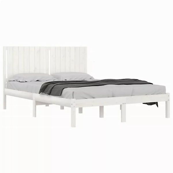 vidaXL Bett Massivholzbett Weiß 150x200 cm günstig online kaufen