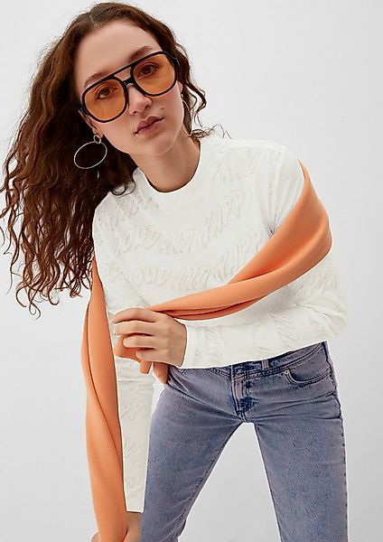 QS Langarmshirt T-Shirt Longsleeve mit Ausbrennermuster günstig online kaufen