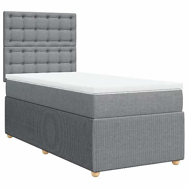 vidaXL Boxspringbett mit Matratze Hellgrau 90x190 cm Stoff2103216 günstig online kaufen