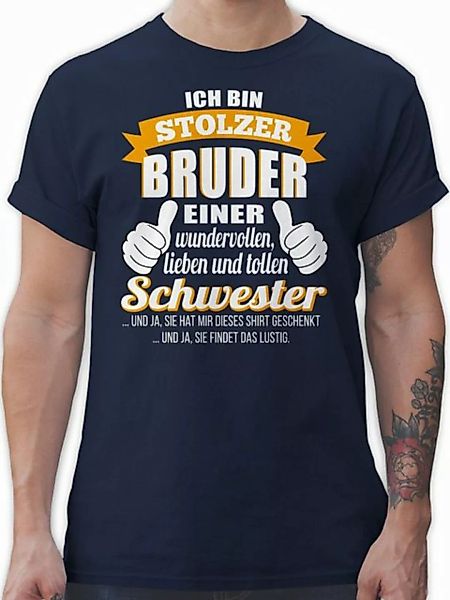 Shirtracer T-Shirt Ich bin stolzer Bruder I Geschenk für Brüder I Geschenki günstig online kaufen