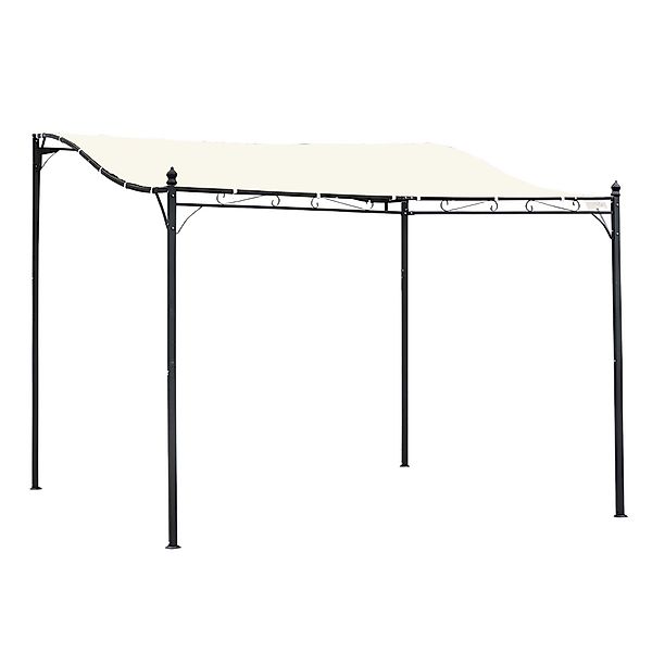 Outsunny Pergola Gartenpavillon  Überdachung Zelt Metall, Creme, 297x297cm günstig online kaufen