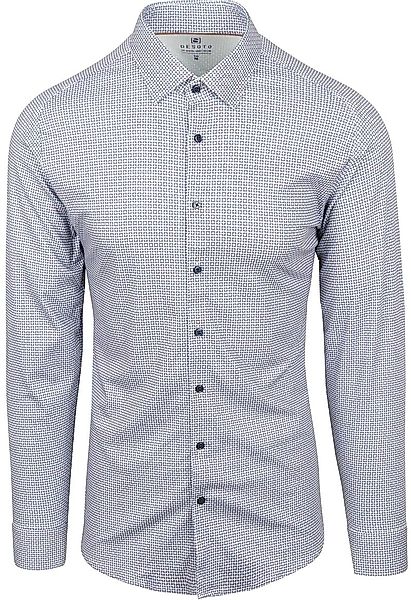 DESOTO Hemd Druck Blau  - Größe XXL günstig online kaufen