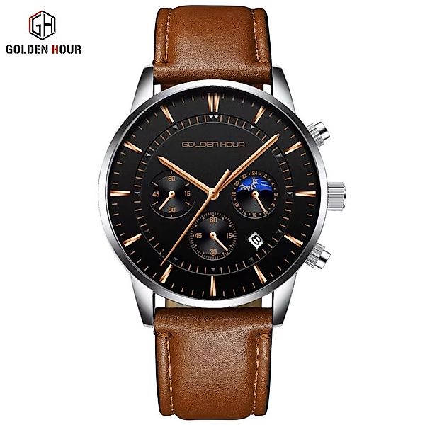 Tidy Quarzuhr Golden Hour Luxus Herrenuhr günstig online kaufen