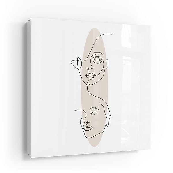 DEQORI Schlüsselkasten 'Linien-Gesichter vor Oval', Glas günstig online kaufen