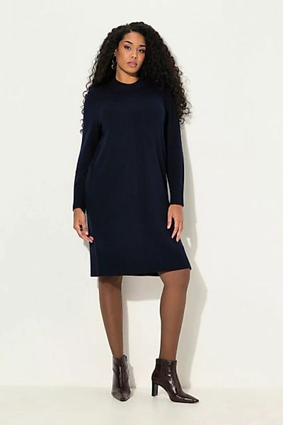 Ulla Popken Midikleid Strickkleid Rippstrickstreifen Stehkragen Langarm günstig online kaufen