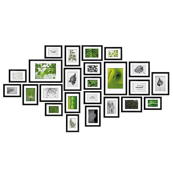 Bomoe Nature Bilderrahmen MDF Schwarz 24tlg günstig online kaufen
