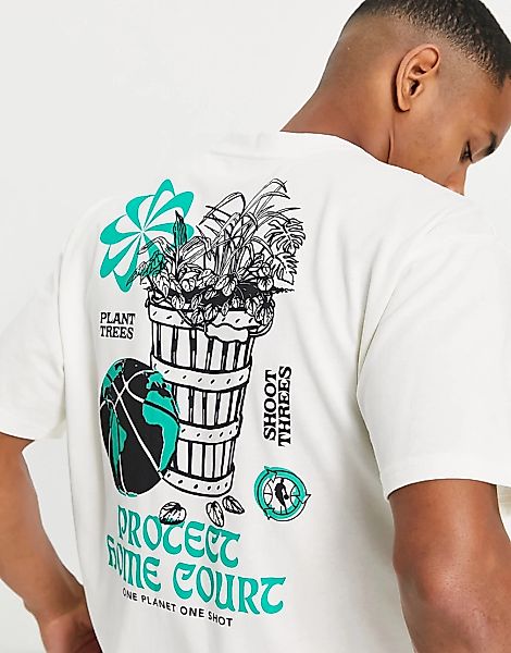 Nike Basketball – Move 2 Zero – Nachhaltiges T-Shirt in Cremeweiß mit Grafi günstig online kaufen