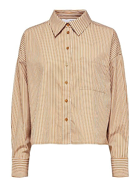SELECTED FEMME Blusenshirt Cropped Basic Bluse Langarm Hemd aus Baumwolle S günstig online kaufen