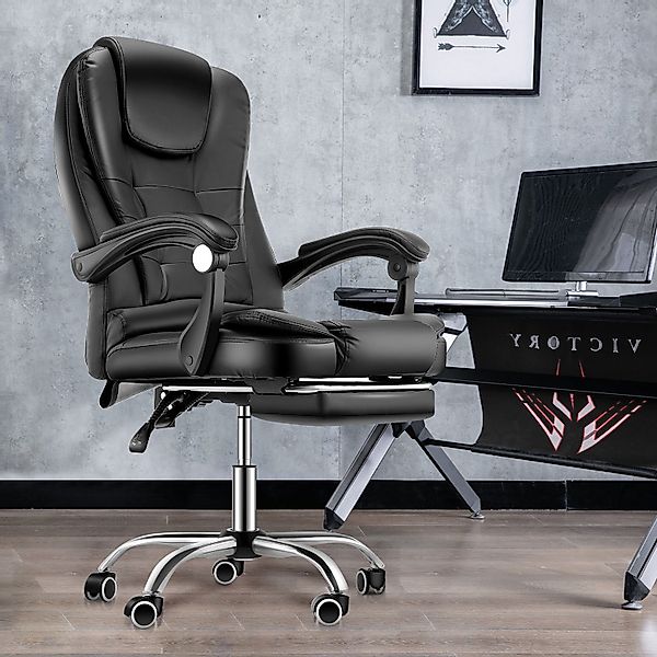 oyajia Bürostuhl PU-Leder Bürostuhl Chefsessel Gamer,Massage günstig online kaufen