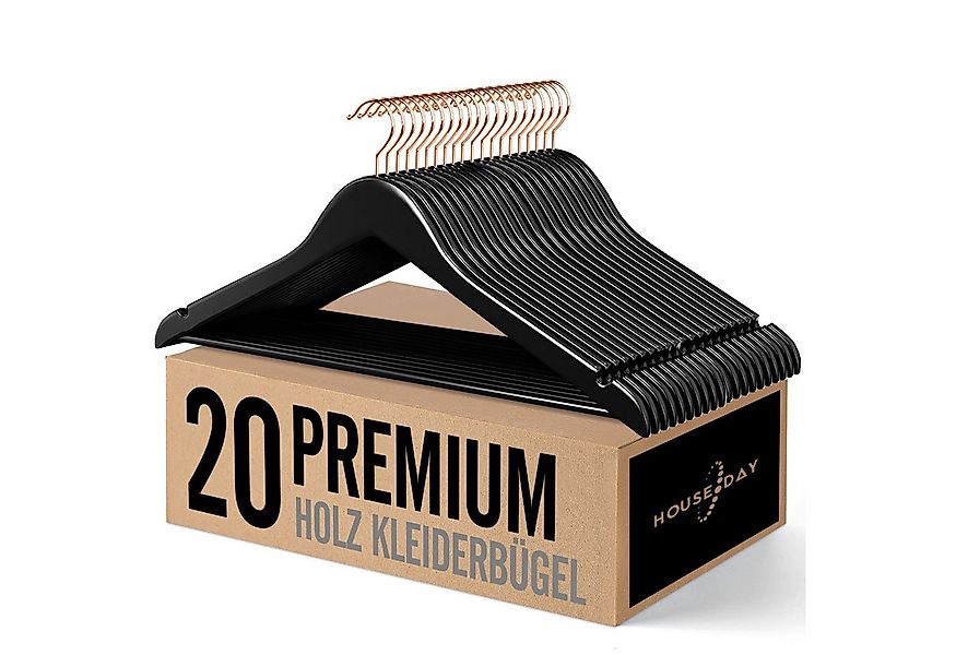 House Day Kleiderbügel Holz für Anzüge, rutschfest, (20-tlg), Kleiderbügel günstig online kaufen